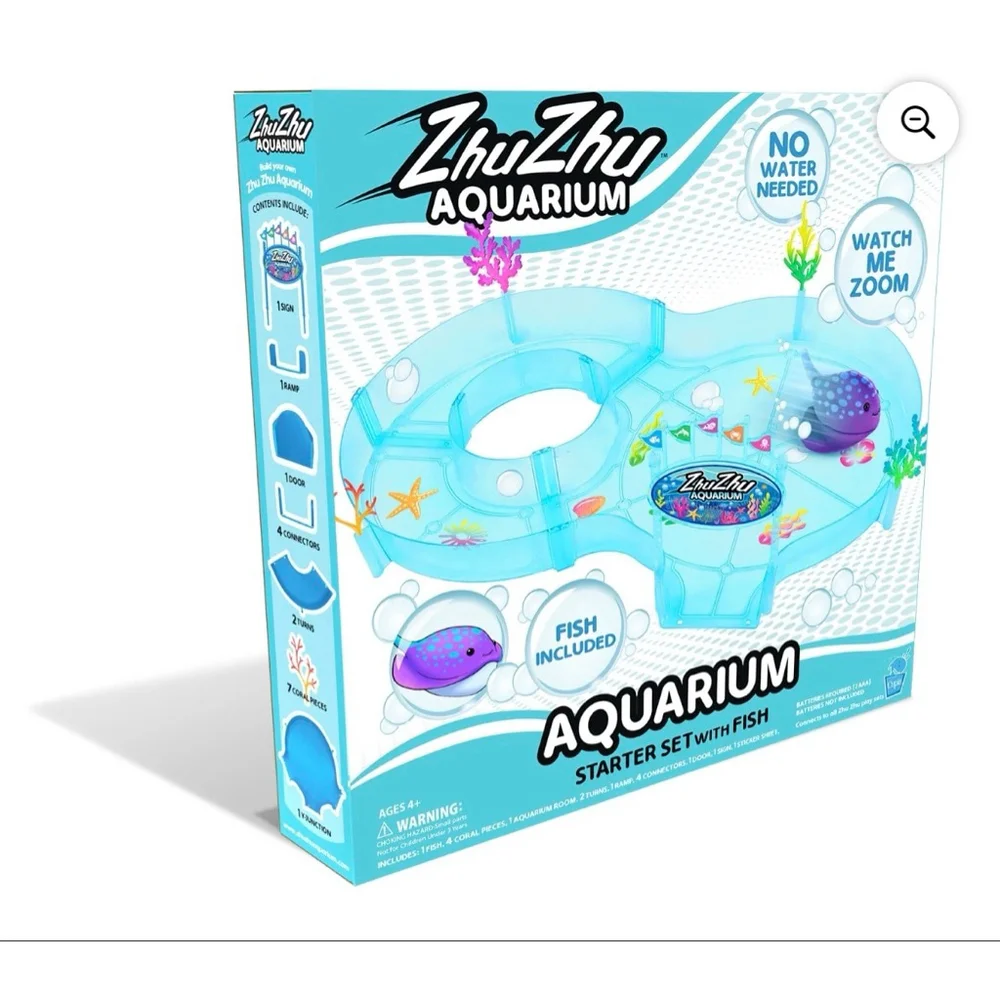 NEW ZhuZhu Aquarium Starter Set with Fish Blue Purple One Size